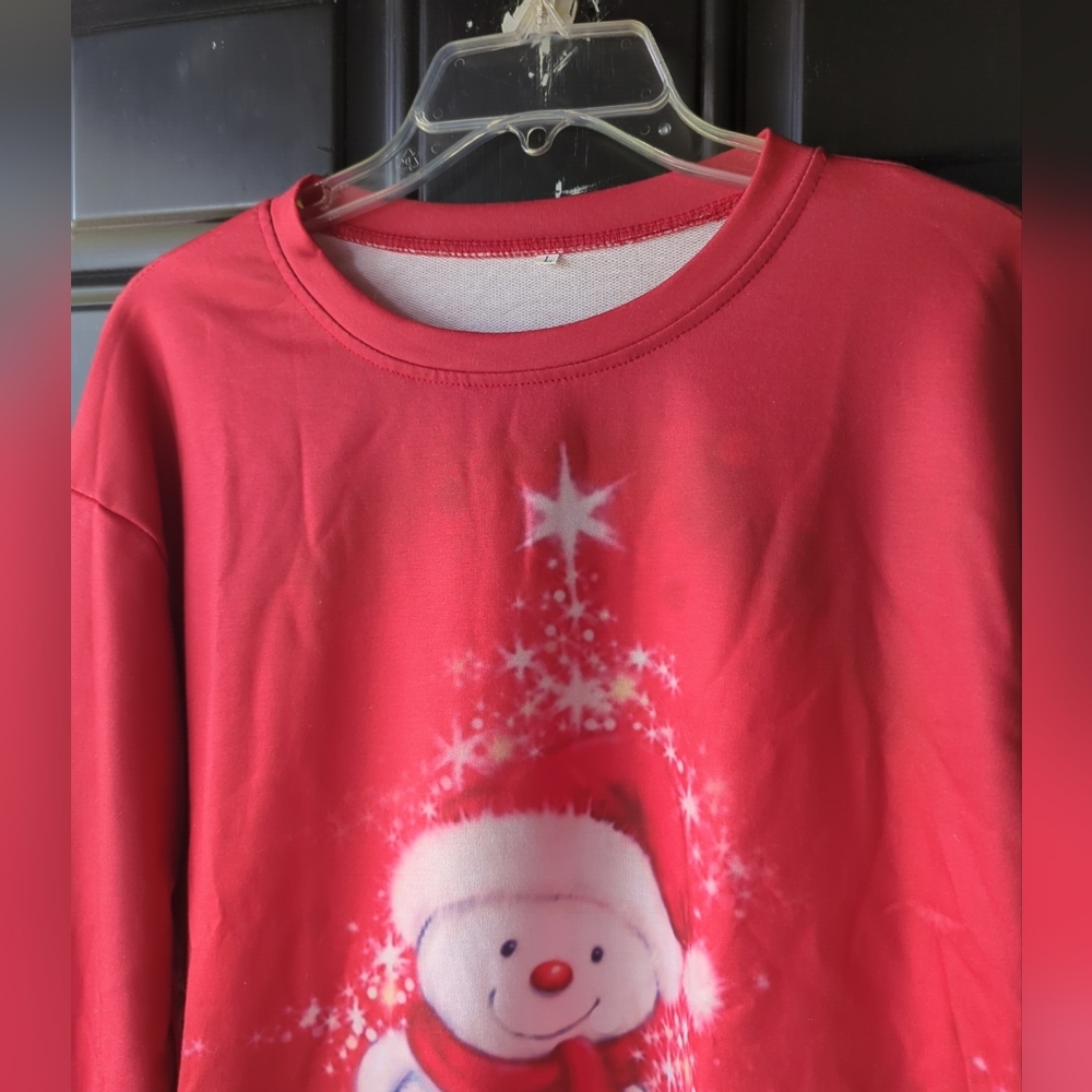 NWOT Women's Christmas/Winter Sweatshirt Snowflakes Snowman Size L - Picture 5 of 11